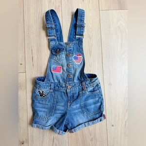 Vintage L.E.I. Kids Overalls Size Small Embroidered Denim Y2K Jean Overalls